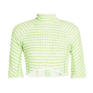 Jacquemus Tuba cropped gingham jersey turtleneck top